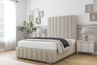 Comfort Beds Paris Plush Bed Frame - 50 Upholstered Headboard in Cream | Size: Single
