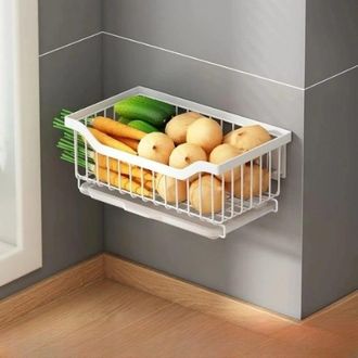 OEM Cesta De Frutas De Acero Inoxidable - Escurridor De Verduras De Cocina - 29,5 Cm - Desmontable Y Lavable - Montaje En Pared - Blanco