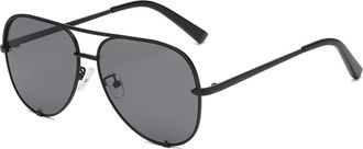 Generic Mens Outdoor Metal Sunglasses Vacation Womens Driving UV400 Sun Glasses(Black)