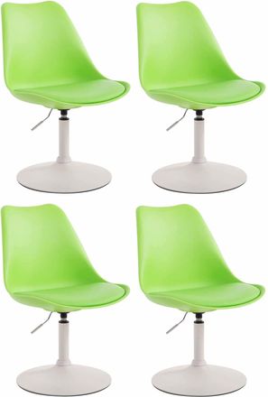 Clp Clp - Set De 4 Sillas De Comedor Maverick Con Pie De Trompeta Verde Blanco
