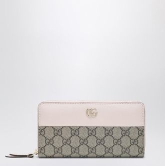 Gucci Gg Marmont Zip-Around Wallet In Marshmallow/Mustard