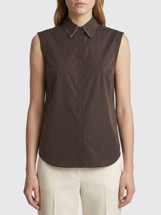 Brunello Cucinelli Camicia Brunello Cucinelli in cotone stretch con monile