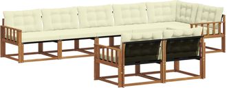 vidaXL Conjunto De Sof&aacute;s De Exterior 8 Uds. Natural Y Crema Vidaxl