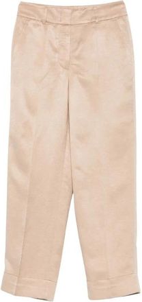 PESERICO Cropped Broeken - Dames - Vrijetijds broeken - Beige - XL - Katoen - Broeken