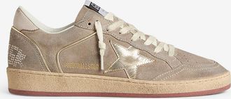 Golden Goose Niedrige Wildledersneakers mit silbernem Stern Ball Star Double Quarter