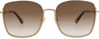 Chlo&eacute; 59mm Square Novelty Sunglasses in Gold Gold Brown at Nordstrom Rack