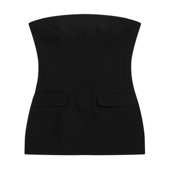 Toteme Sleeveless Tops, female, Black, Size: M Strapless Crepe Pocket Top