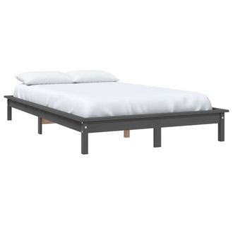 Berkfield Home Beautiful Bed Frame Grey 160x200 cm Solid Wood Pine