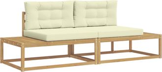 vidaXL Conjunto De Sof&aacute;s De Exterior Poli&eacute;ster Blanco Vidaxl