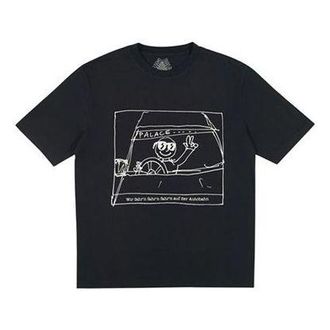 Palace Autobahn T-Shirt Black Creative Printing Short Sleeve Unisex PAL-SS18-049