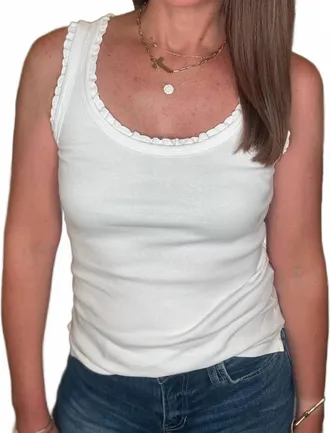 Dylan Jade Sleeveless Tank In White