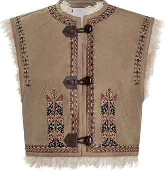 Isabel Marant Gilet Clemencia con ricamo - Toni neutri