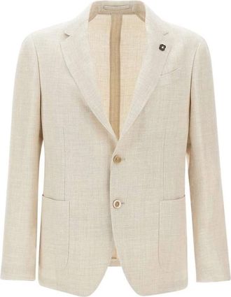 Lardini Blazer - Heren - Blazers - Beige - 2XL - Wol - Jassen