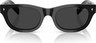 Prada 0pr C09s Rectangular Black Acetate Sunglasses