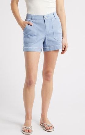 Wit & Wisdom Frayed Patch Pocket High Waist Twill Shorts in Horizon Blue at Nordstrom Rack, Size 18 (Similar To 14W)