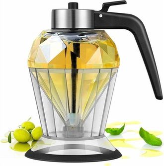 OEM Adecuado Para Utensilios De Barbacoa, Dispensador De Jarabe Sin Plomo, Botella De Aceite De Lujo Con Forma De Diamante Y Antigoteo (200 Ml)