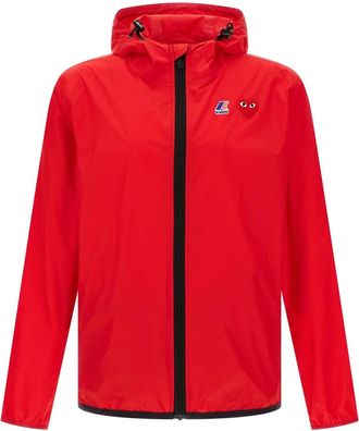 Comme Des Gar&ccedil;ons Waterdichte Stoffen Jas met Capuchon - Dames - Zomerjassen - Rood - S - Jassen
