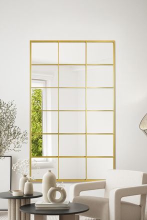 MirrorOutlet Gold Modern Window Leaner / Wall Mirror 79 X 47 200CM X 120CM | Size: 1 Pack