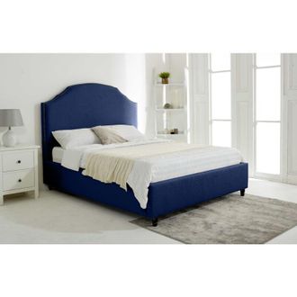 Casa Sareen Blue Plush Velvet Single Bed Frame