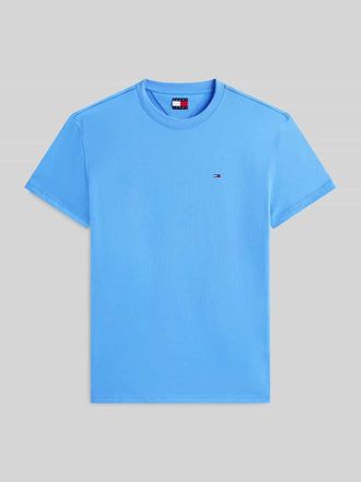 Tommy Jeans Regular Fit T-Shirt aus reiner Baumwolle in Metallic Blue, Gr&ouml;&szlig;e XXL