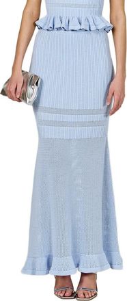 endless rose Knit Body-Con Maxi Skirt in Powder Blue at Nordstrom, Size Medium