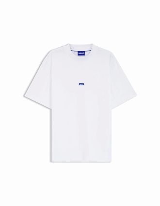 HUGO BOSS Mens Nieros Logo Patch T-Shirt - White - Size: 46