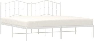 vidaXL Estructura cama sin colchón con cabecero metal blanco 193x203cm Vidaxl