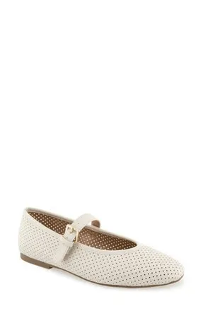 Esprit Deacon Perforated Mary Jane Flat in Ivory Pu at Nordstrom Rack, Size 7.5