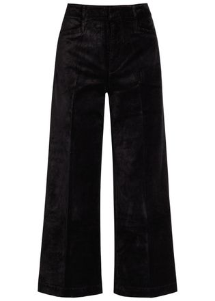 Paige Anessa Wide-leg Velvet Trousers - Black - 27 (W27 / UK8-10 / S)