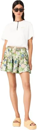Maje Printed ruffled skirt in Postcard Print at Nordstrom, Size 36