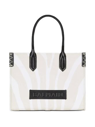 Balmain Borsa tote media con applicazione - Bianco
