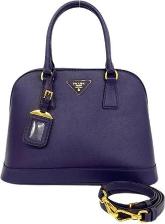 Prada Pre-owned Saffiano leder 2way tas - Dames - Vintage Handtas - Paars - ONE Size - Leer - Vintage