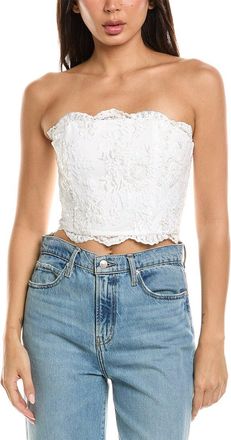 Alice & Olivia Alice + Olivia Ceresi Embellished Lace Smocked Back Bandeau Top