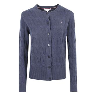 Tommy Hilfiger Cardigan in Lana Morbida - - Knitwear - Donna - Blu - XS