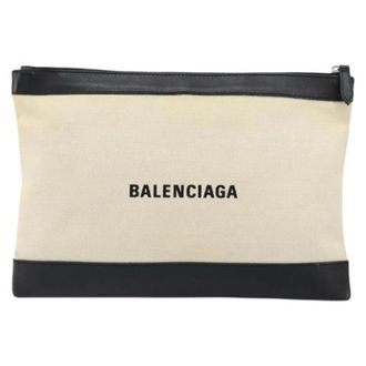Balenciaga Vintage, unisex, Beige, ONE Size, Pre-owned Canvas Clutch