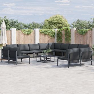 Berkfield Home Garden Sofa Set 13 pcs Anthracite Steel