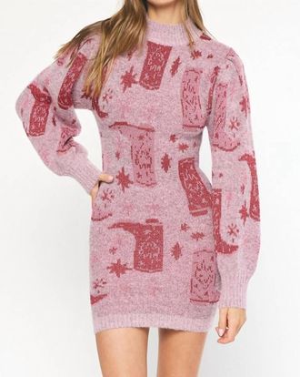 Entro Rhinestone Cowgirl Dress In Pink