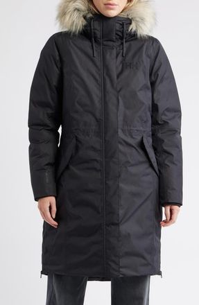 Helly Hansen Vega Waterproof Insulated Parka with Faux Fur Trim in Black at Nordstrom, Size X-Large
