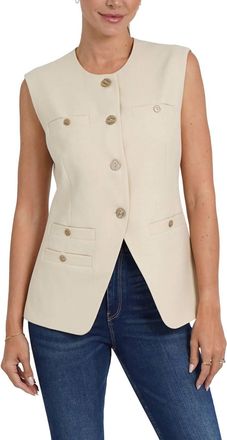 Love Token Hailey Woven Vest In Beige
