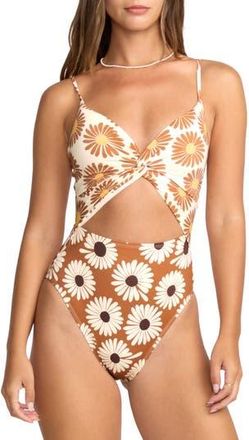Billabong Fresh Daze Mika Cutout One-Piece Swimsuit in Sunburnt at Nordstrom Rack, Size Medium