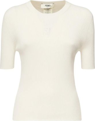 Fendi Tops, Dames, Wit, M, Katoen, 1925 T-Shirt