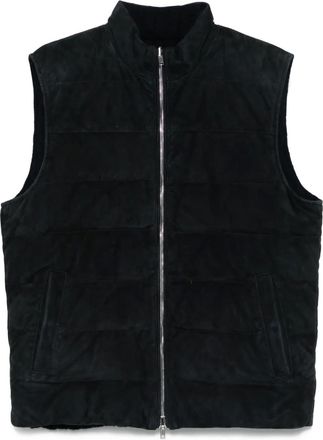 Eleventy Gewatteerde su&egrave;de bodywarmer - Blauw