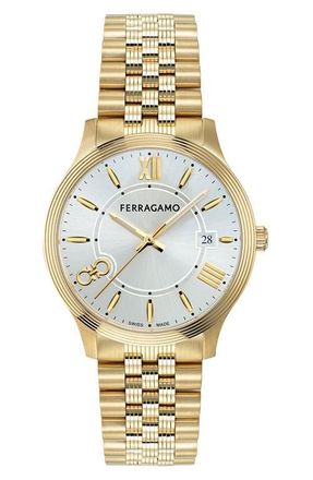 Ferragamo Duo Bracelet Watch, 40mm in Ip Yellow Gold at Nordstrom