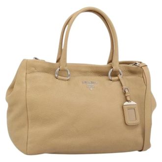 Prada Pre-owned Vintage Hand Bag - Dames - Pre-owned - Beige - Maat: ONE Size Leer