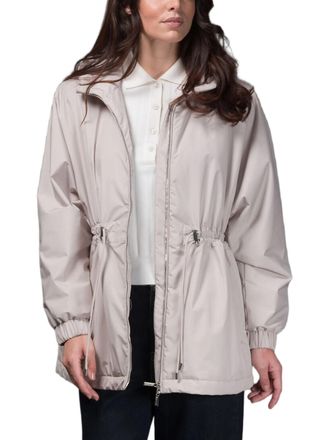 Moorer Neutral Hooded Lightweight Jacket With Adjustable Drawstrings