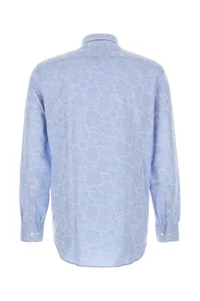 Etro Mens Wear Shirt Blue Cotton