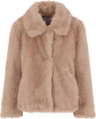 Max Mara Nepbont & Shearling Jassen - Dames - Jassen - Geel - 2XS - Nepbont - Jassen