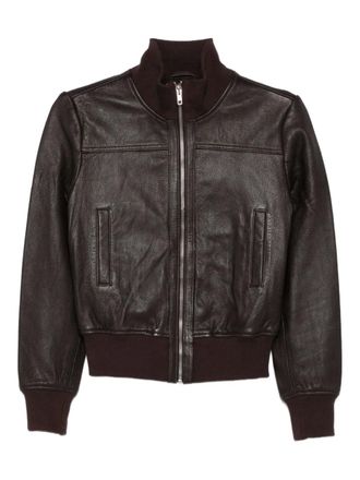 Frankie Shop zip-front leather jacket - Brown