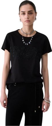 Liu Jo ECS T-Shirt Basica M/C - female - Liu Jo - T-Shirts - Black - XL - Tops