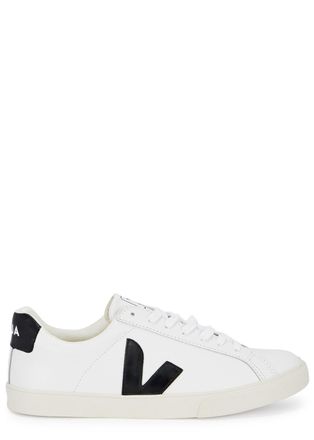 Veja Esplar White Leather Sneakers, Sneakers, White, Leather - White/black - 2